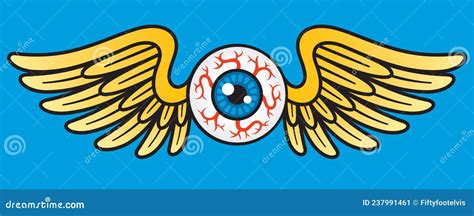Flying Eyeball Vector Graphic Stock Vector Illustration Of Iris