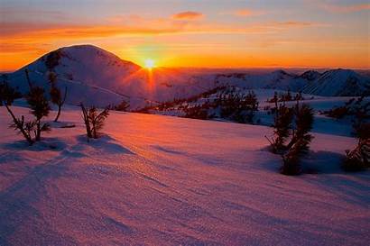 Sunset Snow Mountain Winter Amazing Wikia Website