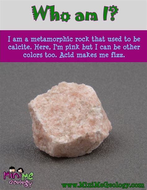 Pink Marble Metamorphic Rock Mini Me Geology