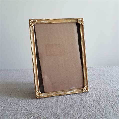 5 X 7 Gold Metal Picture Frame W Faux Etsy Canada Metal Picture