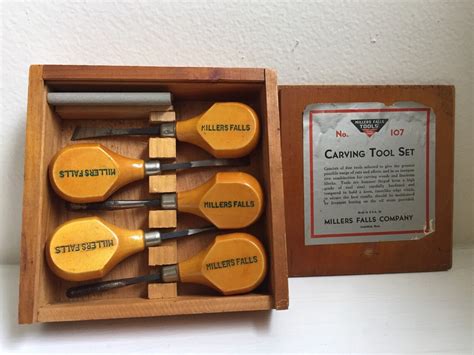 Vintage Millers Falls Tools Carving Tool Set No 107 Original Etsy
