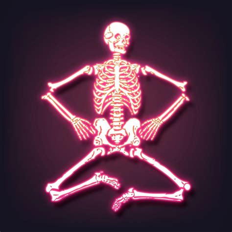 Neon Skeleton Clipart Halloween Aesthetic Free Psd Rawpixel