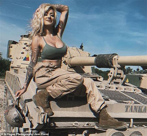 Former Us Marine Turned Model Nicknamed The Combat Barbie Poses In