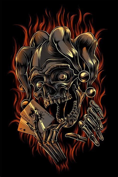 The Jester Skull On Behance Skull Artwork Skull Tattoo Design Skull