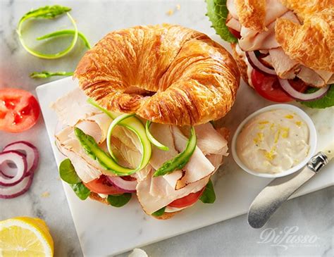 Turkey Croissant Sandwich With Lemon Aioli Di Lusso Deli