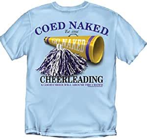 Coed Naked Cheerleading Color Light Blue Adult T Shirt Xxl