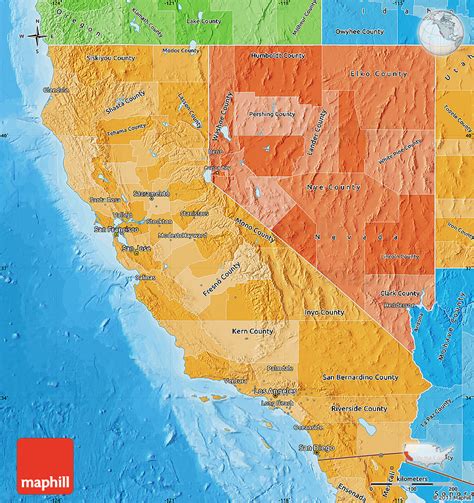 Political Shades Map of California