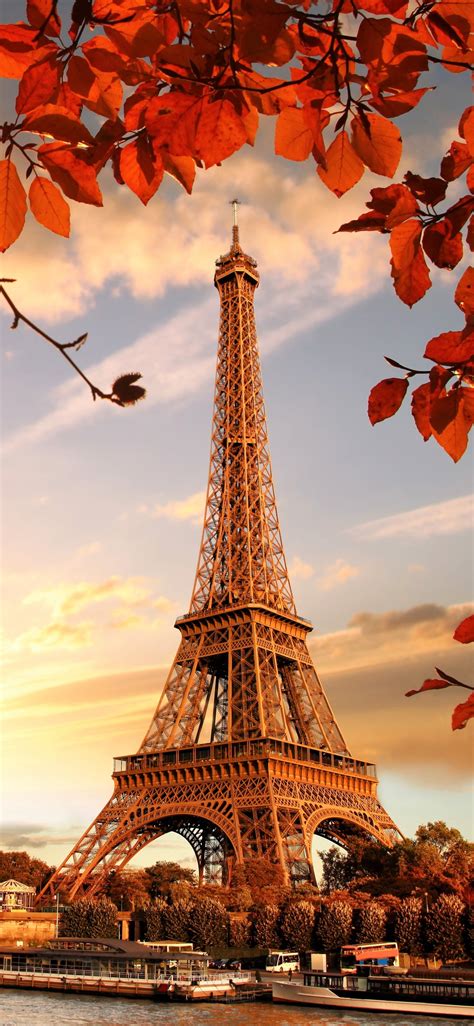 1125x2436 Eiffel Tower Autumn Season 4k 5k Iphone Xsiphone 10iphone X