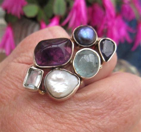 Druzy Ring Gemstone Rings Cabochons Anne Gemstones Jewelry
