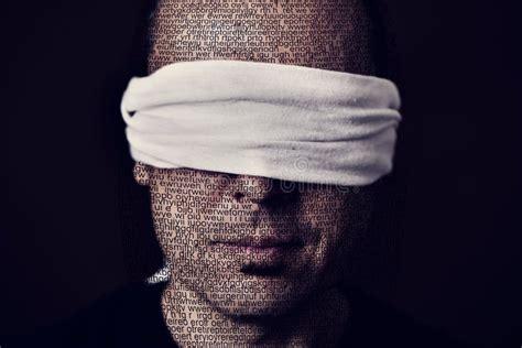 Young Man With A Blindfold In His Eyes Stock Image Image Of Eyes