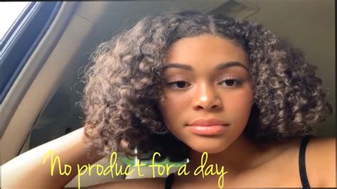 No Product Challenge On Natural Curly Hair Youtube