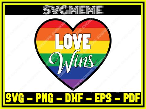 Love Wins SVG PNG DXF EPS PDF Clipart For Cricut - LGBT SVG Digital Art