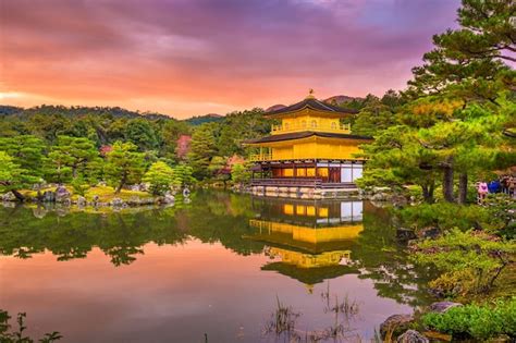 Premium Photo Kinkakuji Temple In Kyoto Japan At Dusk