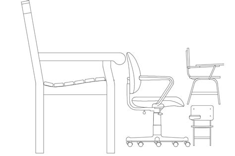 2d Furniture Sitting Chair Elevation Design Autocad Drawing Free