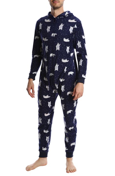 top shelf men s fleece onesie adult one piece zip up pajamas and loungewear available in fun