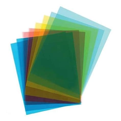 Set Of 10 Colored Overlays Tinted Plastic Sheet