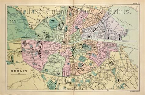 Plan Of Dublin By G W Bacon C1896 Welland Antique Maps