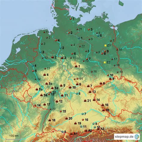 Nrw karte regionen westfalen landschaften duitsland landschaft topo geotopo seinen sauerland onderzoek gezocht stephan johannes familie uit atlas stadt mendenraum. StepMap - Lernkarte Landschaften - Landkarte für Deutschland
