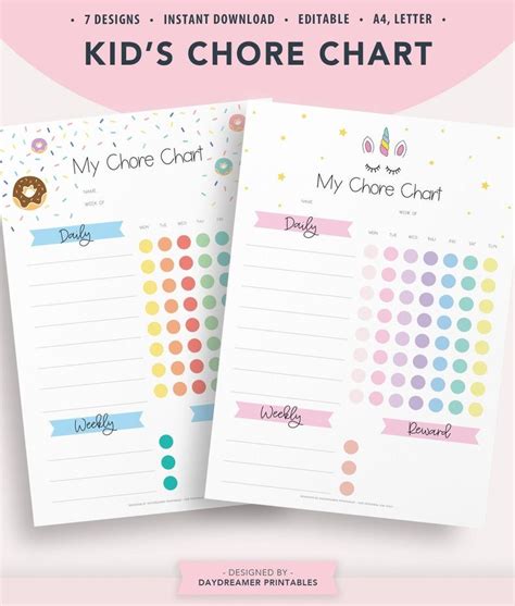 Free Printable Responsibility Chart Chore Chart Kids Charts For Kids