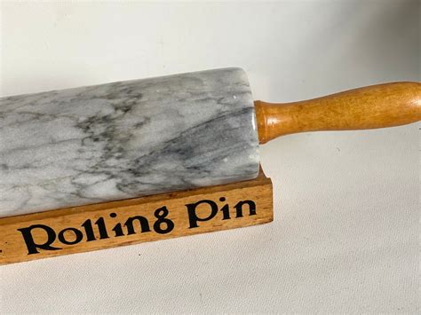 Marble Vintage Kitchen Accessories Marble And Wood Rolling Etsy