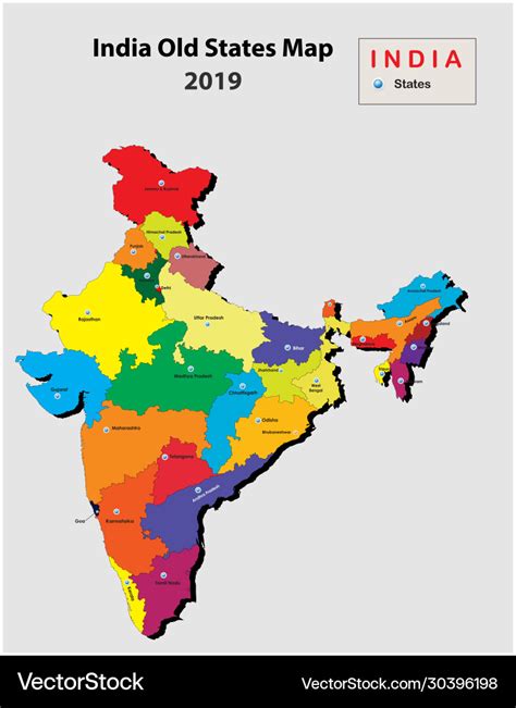 3d View India Map States Map India In Royalty Free Vector