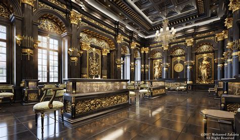 Black And Gold On Behance Luxury House Designs Luxury Mansions