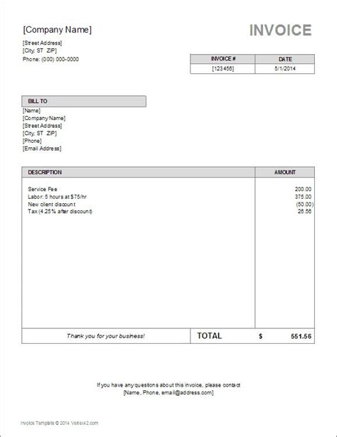 Download The Basic Invoice Template From For Excel