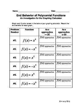 End Behavior Of A Polynomial Function A Graphing Calculator Investigation
