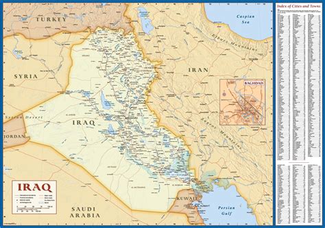 Iraq Deluxe Political Wall Map Windex