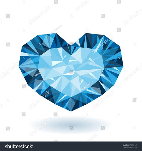 Blue Diamond Love Heart Sapphire Gem Stock Vector Royalty Free