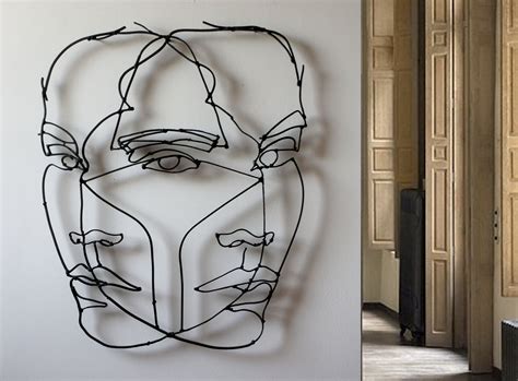 Large Metal Wall Art Abstract Home Decor Sculpture Minimalist Art Woman Face Contemporary