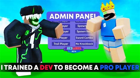 I Trained A Dev To Become A Pro Player Roblox Bedwars Youtube