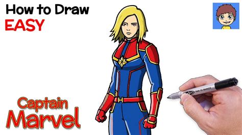 How To Draw Captain Marvel Step By Step Captain Marvel Drawing Youtube