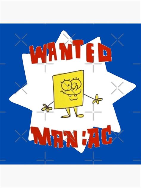 Spongebob Meme Wanted Maniac Square Sticker By Vlctorlam
