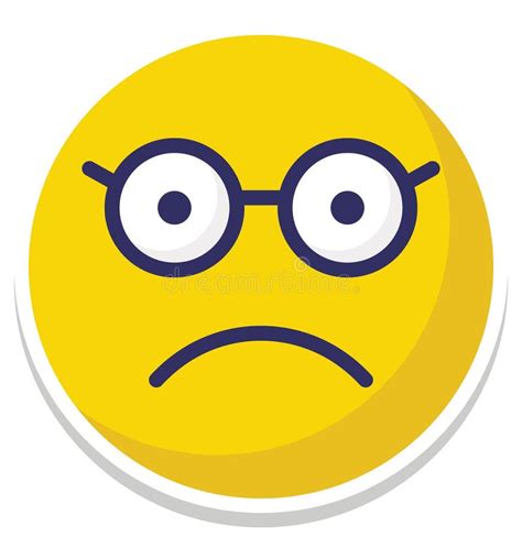 Glasses Face Stare Emoticon Vector Isolated Icon Which Can Easily