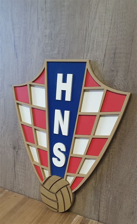 Hns Cff Logo 3d Logo Croatian Football Federation Hns 3d Wooden Sign