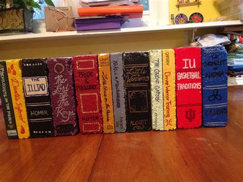 Bricks Painted To Look Like Books Bookends Home