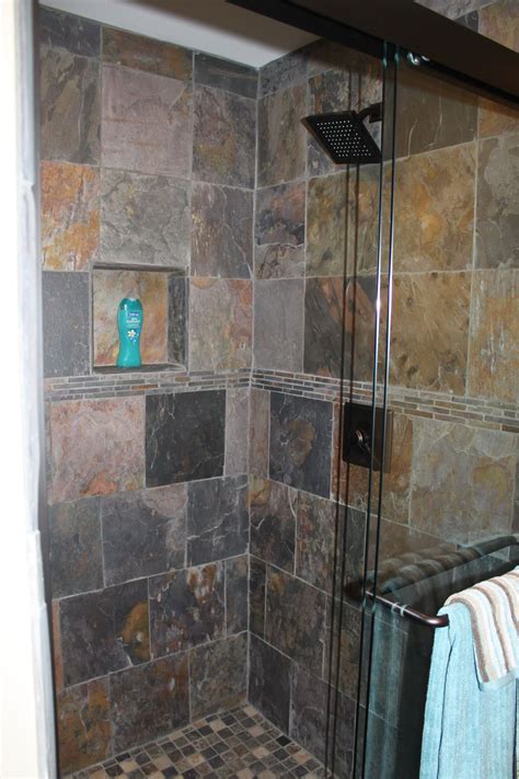 Natural Slate Shower Log Home Bathroom Guest House Bathroom Slate Bathroom Bathroom Sink