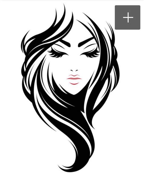 Illustration Of Women Long Hair Style Icon Icon Women Face On White