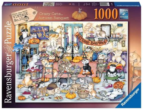 Ravensburger Crazy Cats Autumn Banquet 1000 Piece Jigsaw Puzzle Game