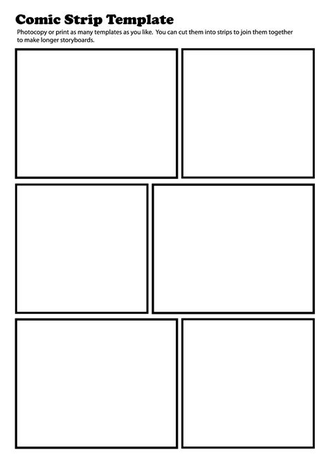 Comic Strip Template For Students