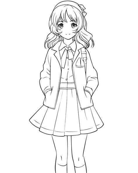 Top Anime Girl Coloring Page In Cdgdbentre Vrogue Co