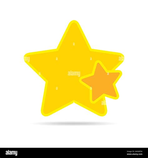 Yellow Star Icon In Flat Design Star On White Background Vector