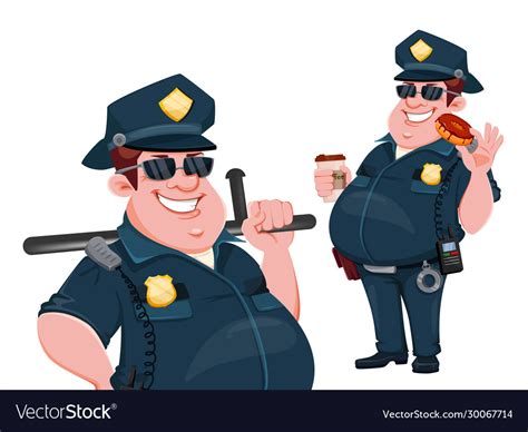 Police Officer Funny Cartoon Character Royalty Free Vector