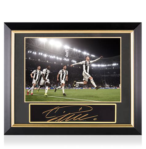 Cristiano Ronaldo Signed Plaque And Juventus Photo Frame Hat Trick Vs