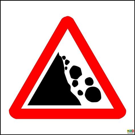 Kpcm Risk Of Falling Or Fallen Rocks Ahead Sign Made In The Uk
