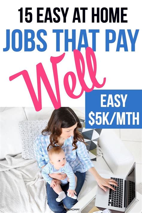In this article, you will learn a lot about real employment opportunities and how you can get started with any. 15 Easy Jobs That Pay Well for Moms (+ Hourly Rates) for ...