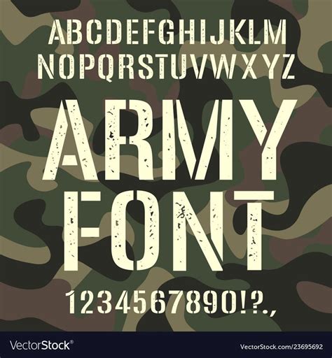 Military And Army Font Camouflage Rough Pattern Assortment Set Of