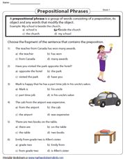 One preposition in your native language might have several translations. 4th Grade Language Arts Worksheets