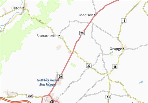 Michelin Landkarte Ruckersville Stadtplan Ruckersville Viamichelin